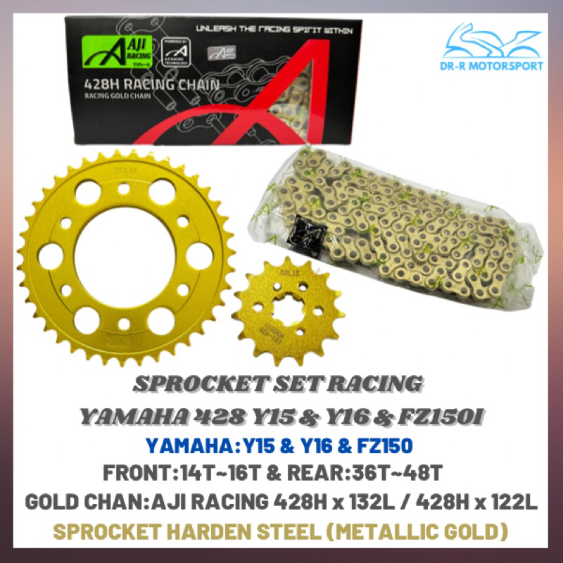 Gold X-Ring Chain & Sprocket Set For Yamaha FZ1 N, NA (22C, 1EC) 2006-2014 – 530 X-Ring 122L