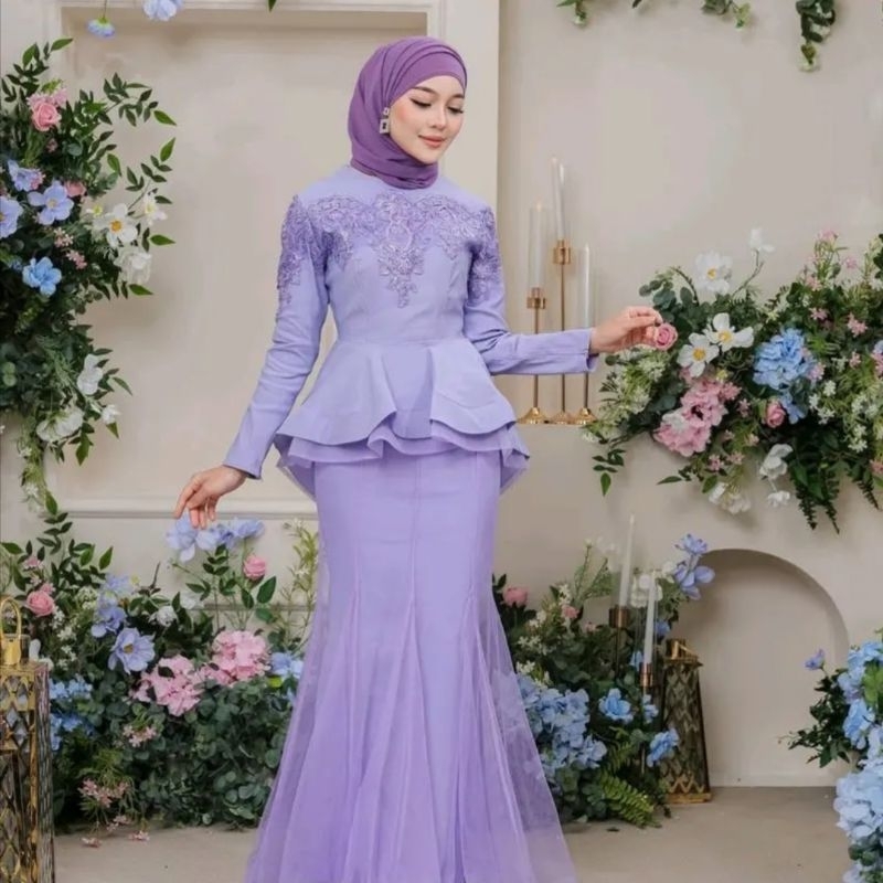 Raya Collection 2024 Peplum Lace Net Freesize & Big size | Shopee Malaysia