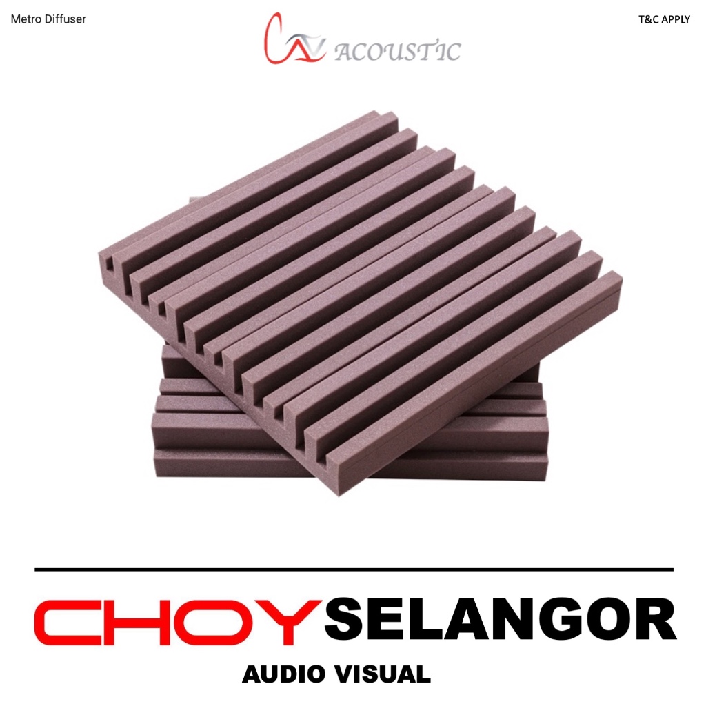 CAV Acoustic Metro Diffuser Basstrap Foam ~ Maroon (500mm x 500mm ...