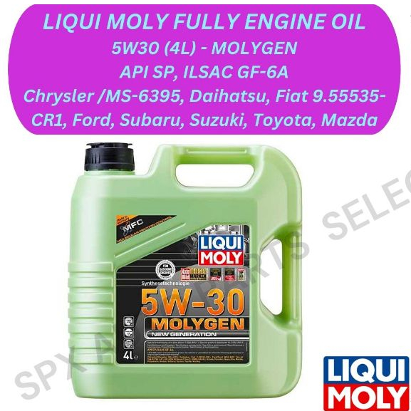 LIQUI MOLY GENUINE FULLY SYNTHETIC ENGINE OIL 10W40, 5W40, 0W20, 5W30