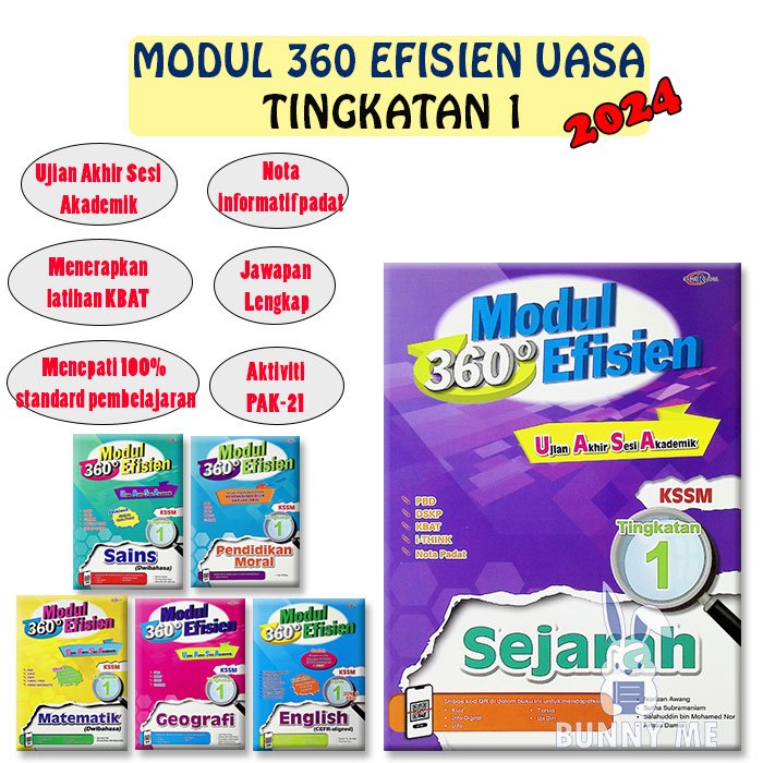 [BUNNY] 2024 Buku Sekolah : Modul Efisien 360 PBD UASA KSSM Tingkatan 1 ...