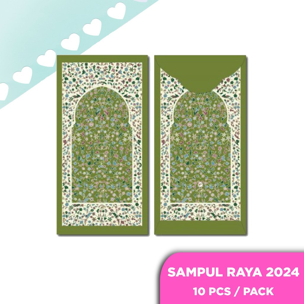 Sampul Duit Raya 2024 Raudah 10pcs Pkt 10 Keping Angpao Hari Aidilfitri Kenduri Islamik