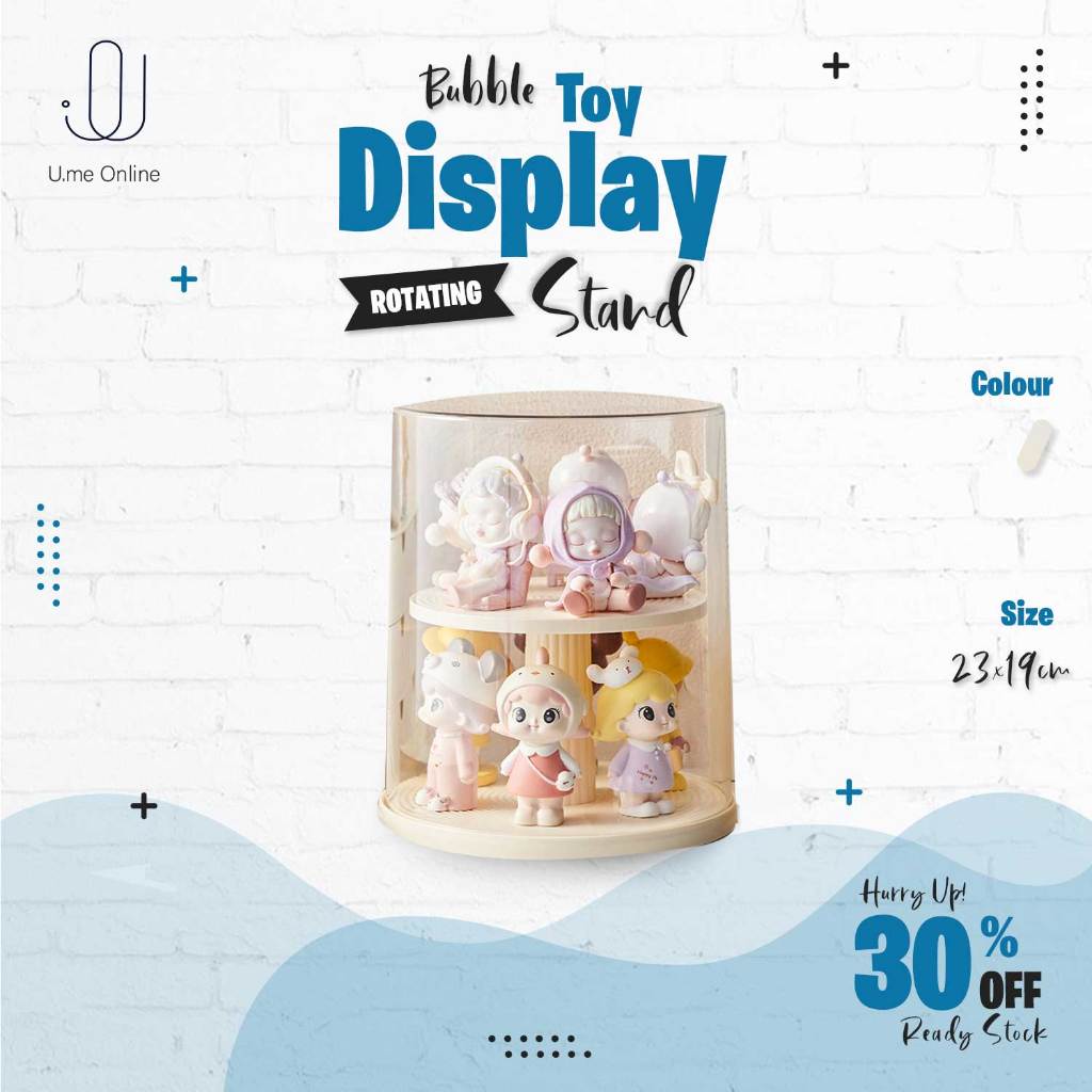 U.me 360°Rotating Display Box Acrylic Transparent Storage Box Doll ...