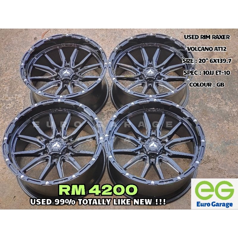 USED 20 RIM 4X4 RAXER VOLCANO AT12 99% LIKE NEW for Ranger Triton Dmax ...