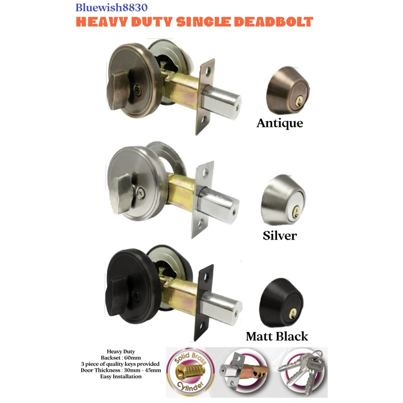 Heavy Duty Single Deadbolt Door Lock   Home Security Lockset Thumb Turn 