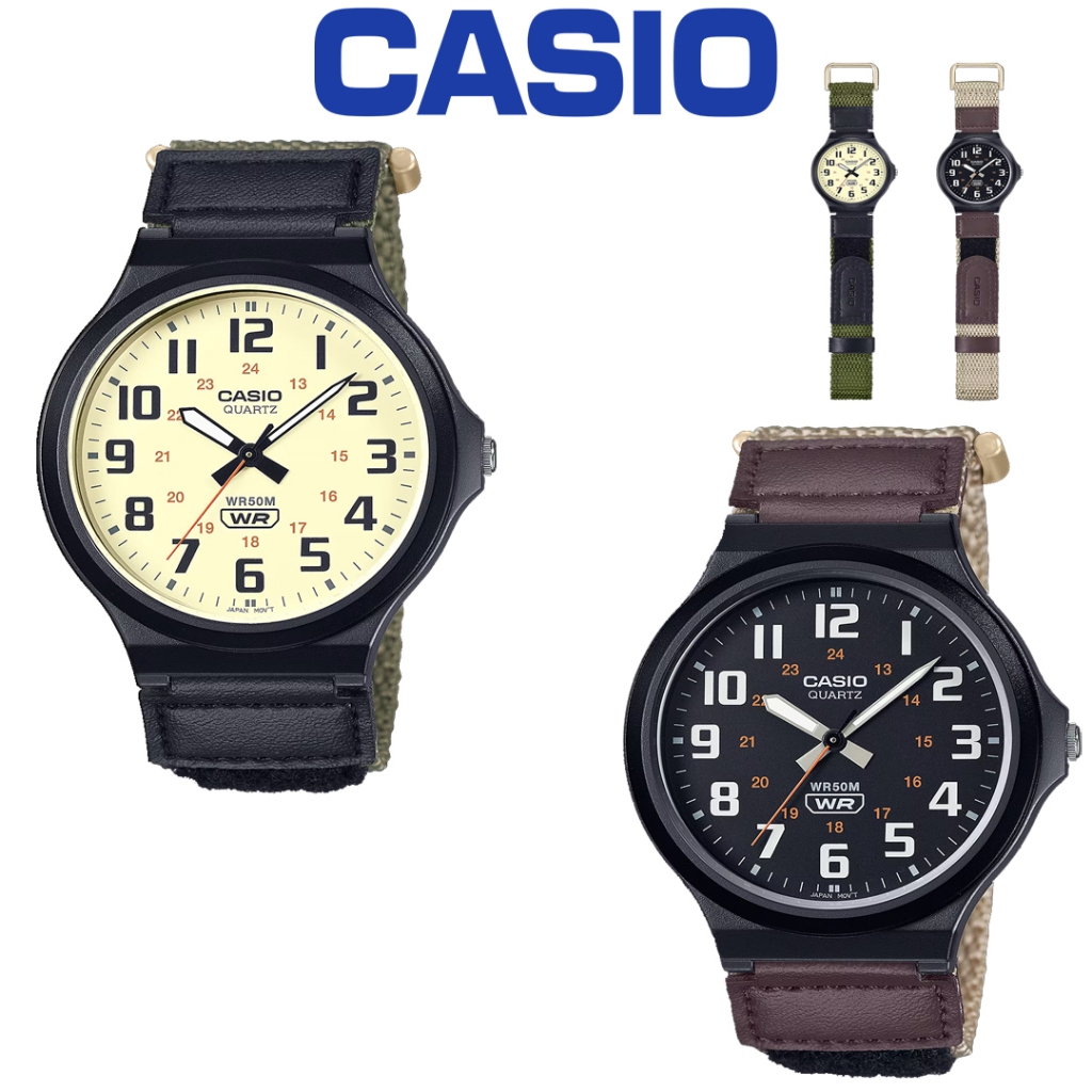 Casio MW-240B-3BVCF Orologio Uomo Analogico | Cinturino In Tessuto Velcro | Impermeabile 50m | Look Outdoor - 5