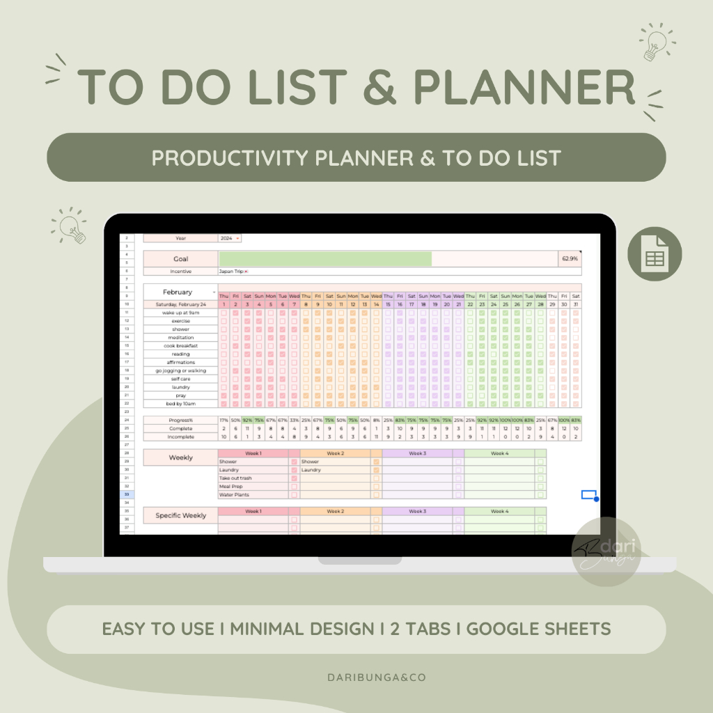 2026 Automated To Do List & Productivity Planner Template | Shopee Malaysia