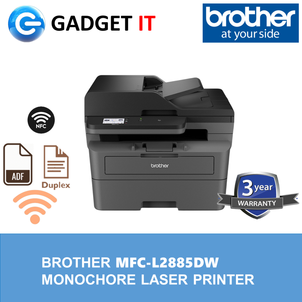 BROTHER MFCL2885DW ALL IN ONE MONO LASER PRINTER WIFI DUPLEX SCAN FAX