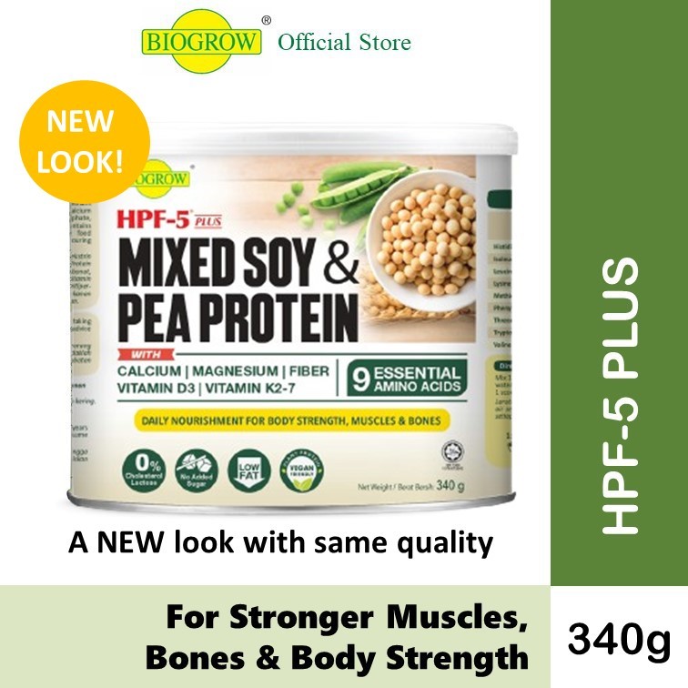 Biogrow HPF5 PLUS Soy & Pea Protein with Calcium, Vitamin D3 & K2