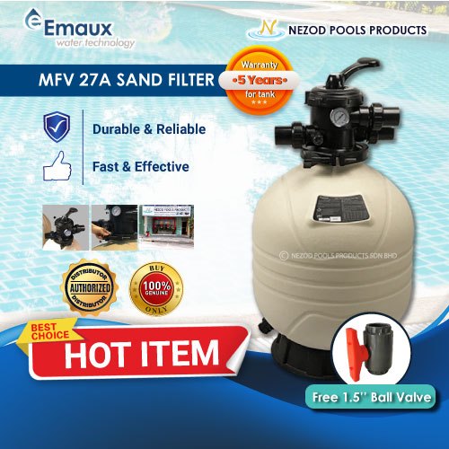 EMAUX MFV 27A PLASTIC POOL SAND FILTER 27″ DIA 2″ MPV -0.36m2 - MFV27A ...