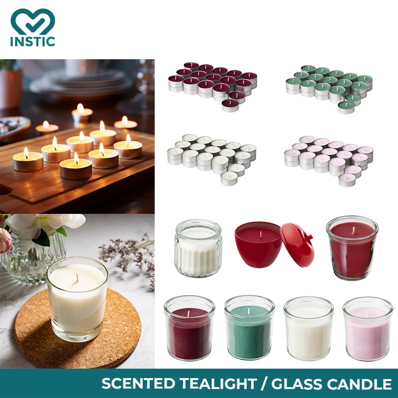 IKEA Scented Tealight Candle l Apple/Red Berry/Forest/Fresh Grass