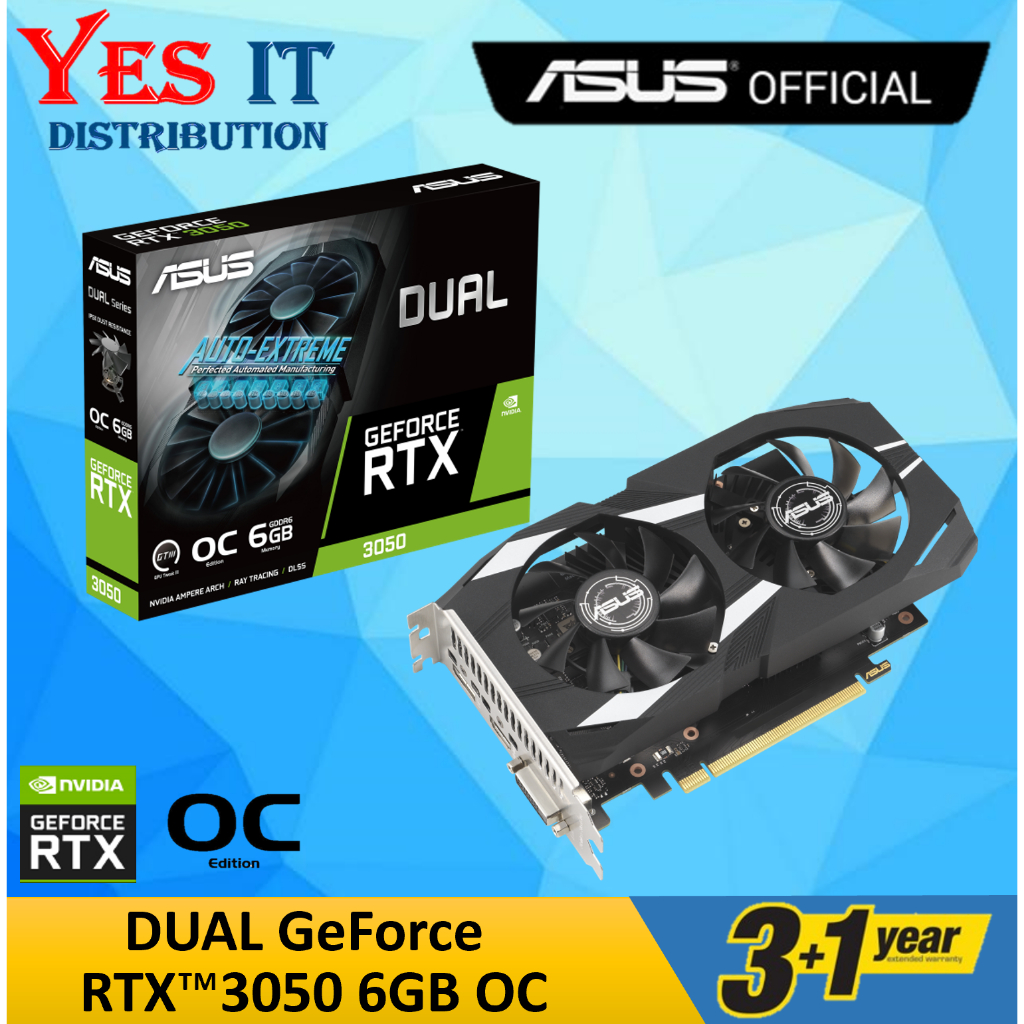 ASUS DUAL GeForce RTX3050 OC 6GB GDDR6 DUAL RTX3050 OC 8GB GDDR6