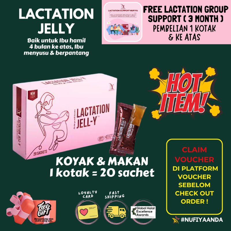 [ Voucher Jimat ] Nufiya Lactation Jelly Milk Booster Omb Longan Kering