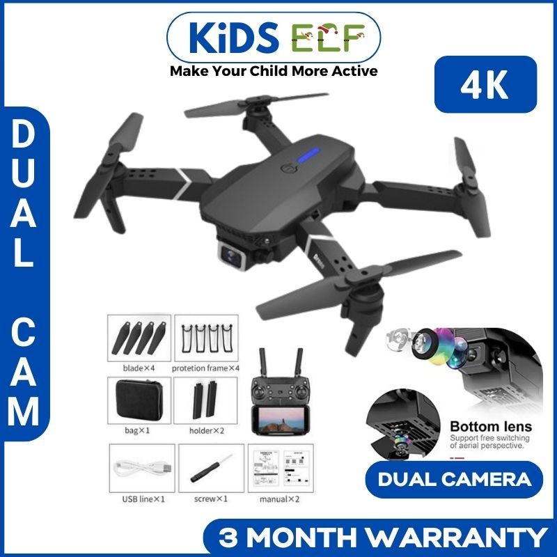 DRONE E88 PRO dron mini RC DRONE WITH CAMERA deron remote control murah  gila FOR KIDS 4K DRONES Quadcopter kecil 无人机