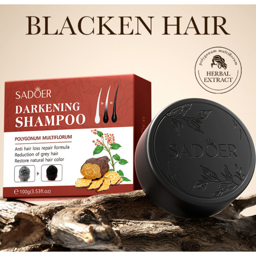 SADOER Polygonum Multiflorum Natural Black Hair Care Soap Deep Cleansing Soap  100g | Shopee Malaysia