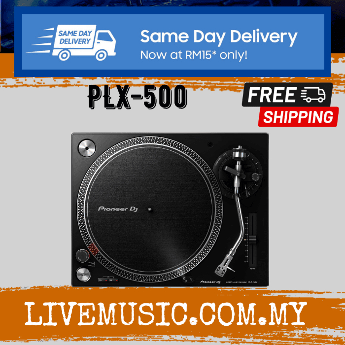 Pioneer DJ PLX500 Direct Drive Turntable Black (PLX500) Shopee