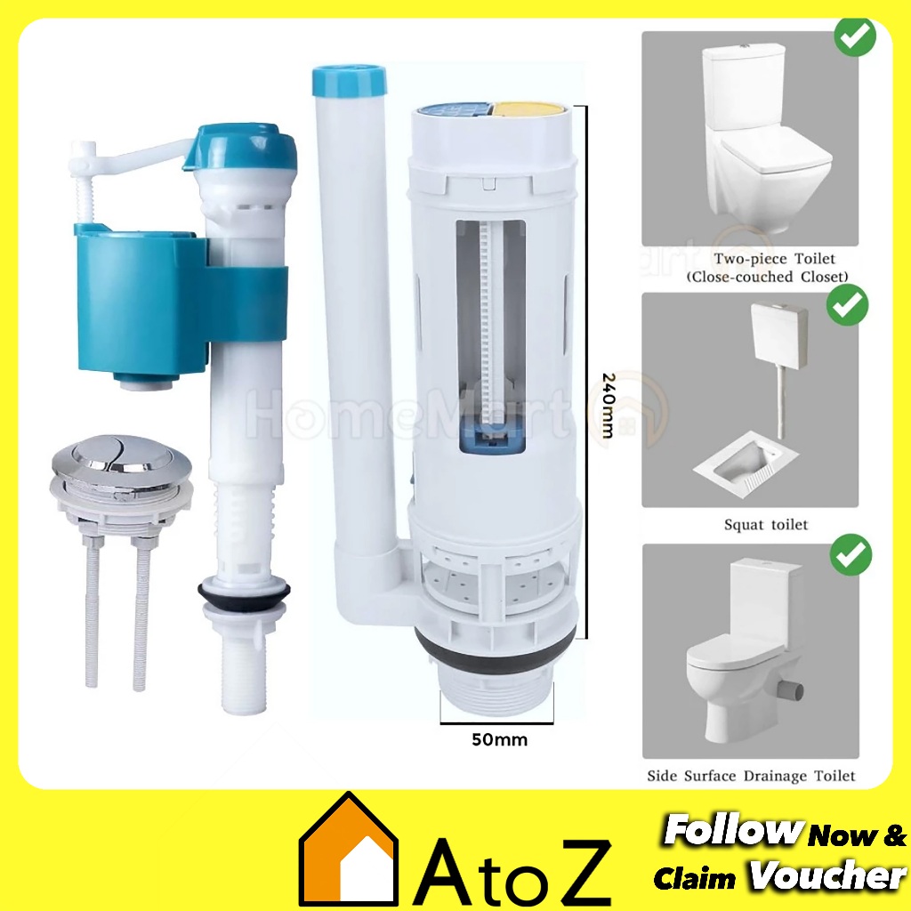 Flush Toilet Flush Set Pam Tandas Flush Duduk Toilet Flush Valve 馬桶水箱配件 ...