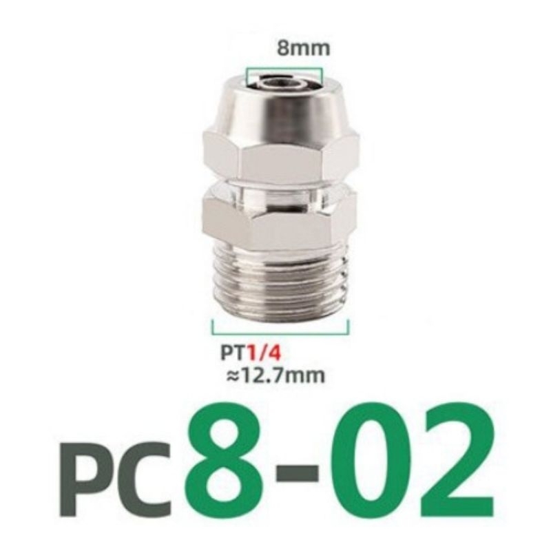 KPC 8-02 Pneumatics Air Fitting Straight Type, Pneumatic Fitting, Quick ...