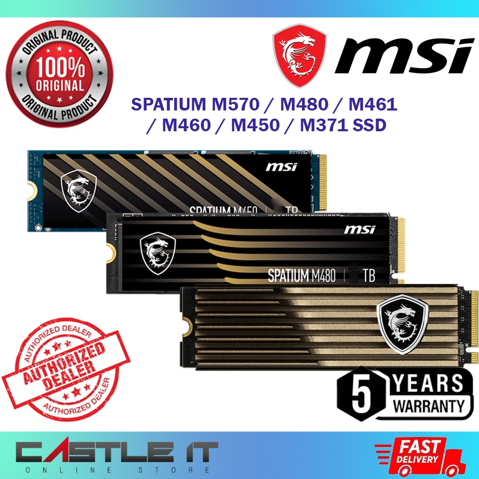 MSI Spatium M470 M461 M450 / 500GB 1TB 2TB SSD NVMe M.2 GEN3 GEN4 Solid ...