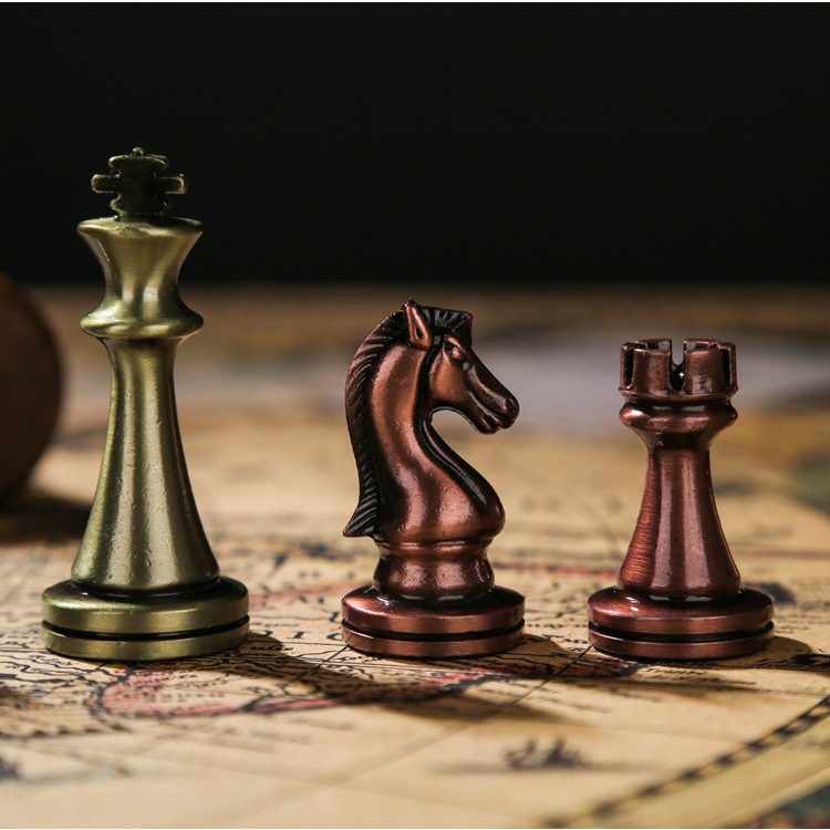 Metal Chessman International VIP Chess Set Walnut Chess Board 35 x 35cm ...