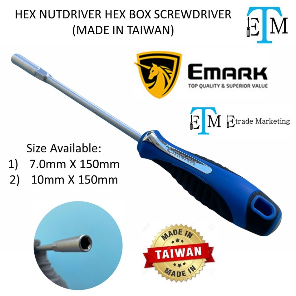 EMARK HEX NUT DRIVER HEX BOX SCREWDRIVER (MADE IN TAIWAN) | Shopee Malaysia