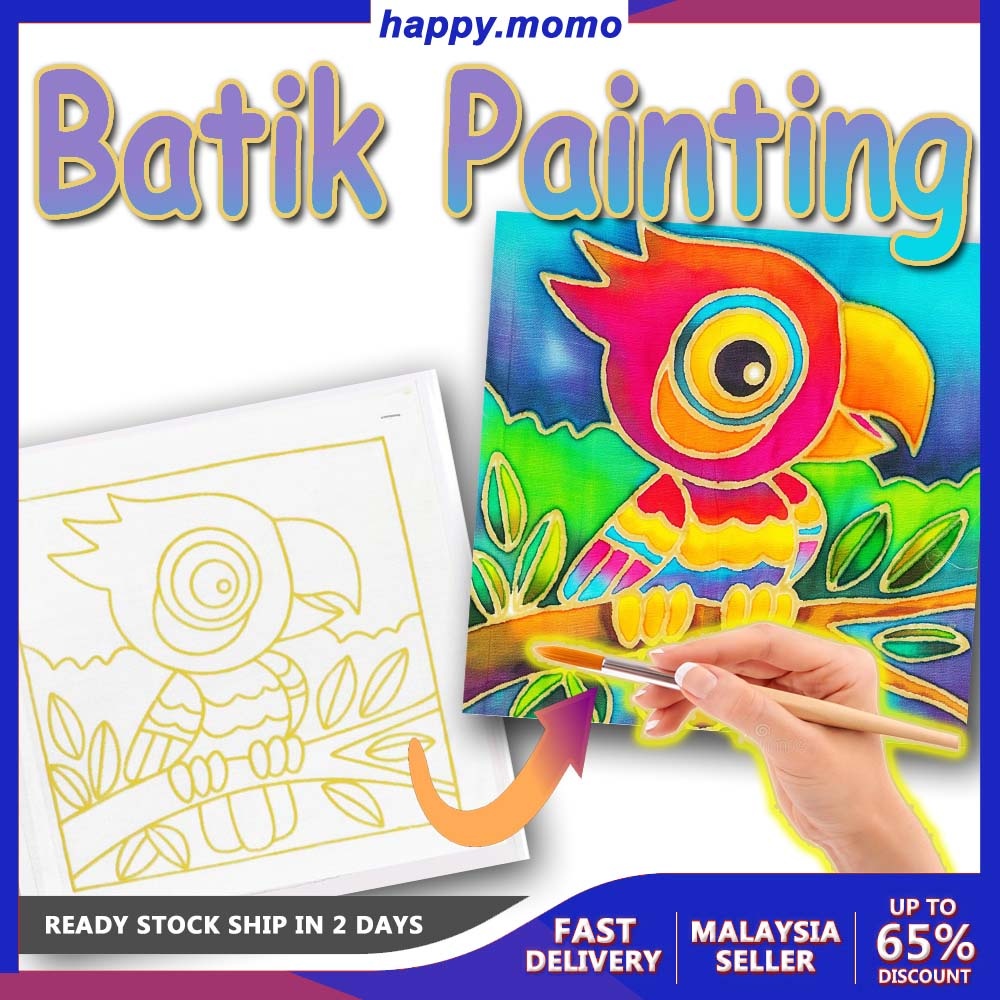 (Loose) Momo Batik Painting Canvas Cardboard Frame Loose/ Canting Batik ...