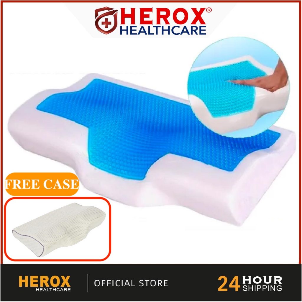 HEROX (PILLOW + CASE) 2 ITEMS FULLSET Large Professional Memory Foam ...