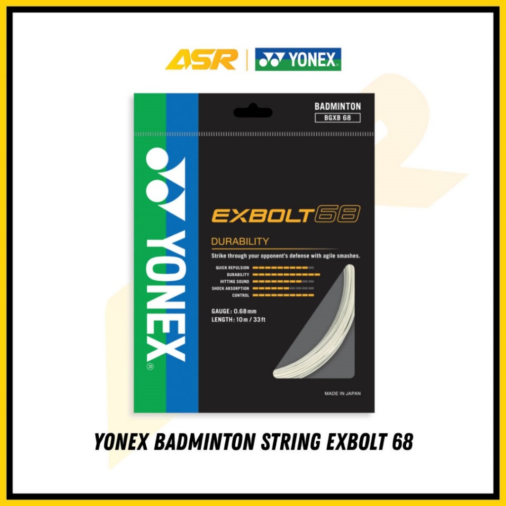 Yonex Badminton String Exbolt 68 / Tali Badminton Exbolt 68 | Shopee ...