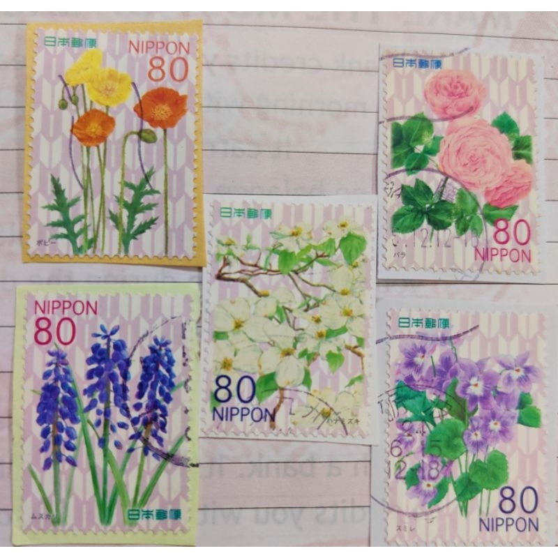 Japan Stamps Flowers Postage stamp Collection Setem Jepun Oversea Postage stamp 日本花卉邮票 Shopee