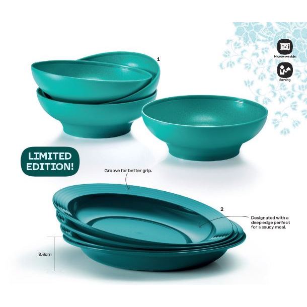 Tupperware Gourmet Bowls OR Plates (4) 550ml /600ml | Shopee Malaysia