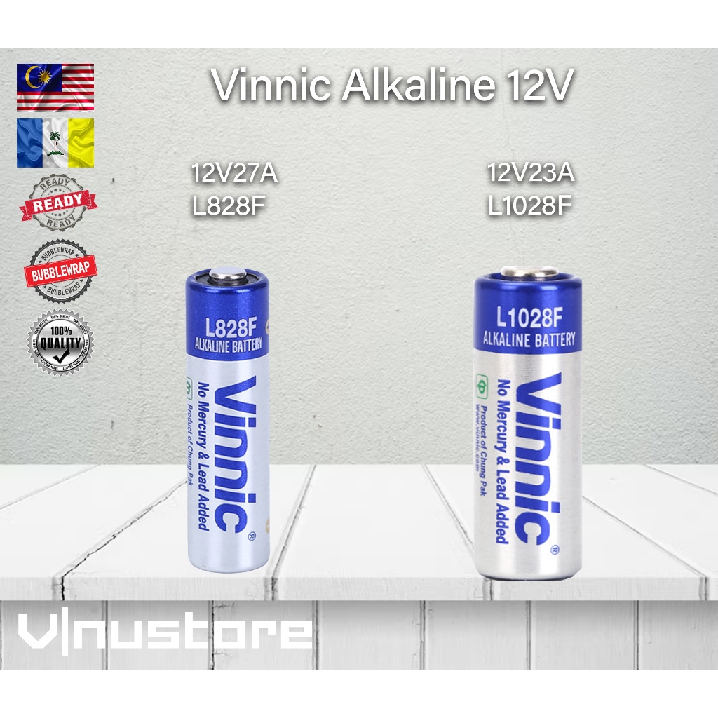 Vinnic Alkaline 12V 23A / 27A Battery For Remote Control Device Door ...