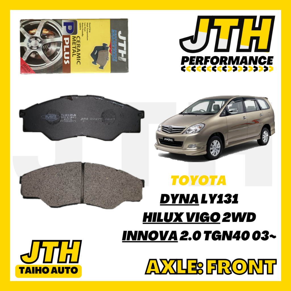 JTH PERFORMANCE Front Brake Pad Toyota Innova TGN40 / Hilux Vigo / Dyna ...