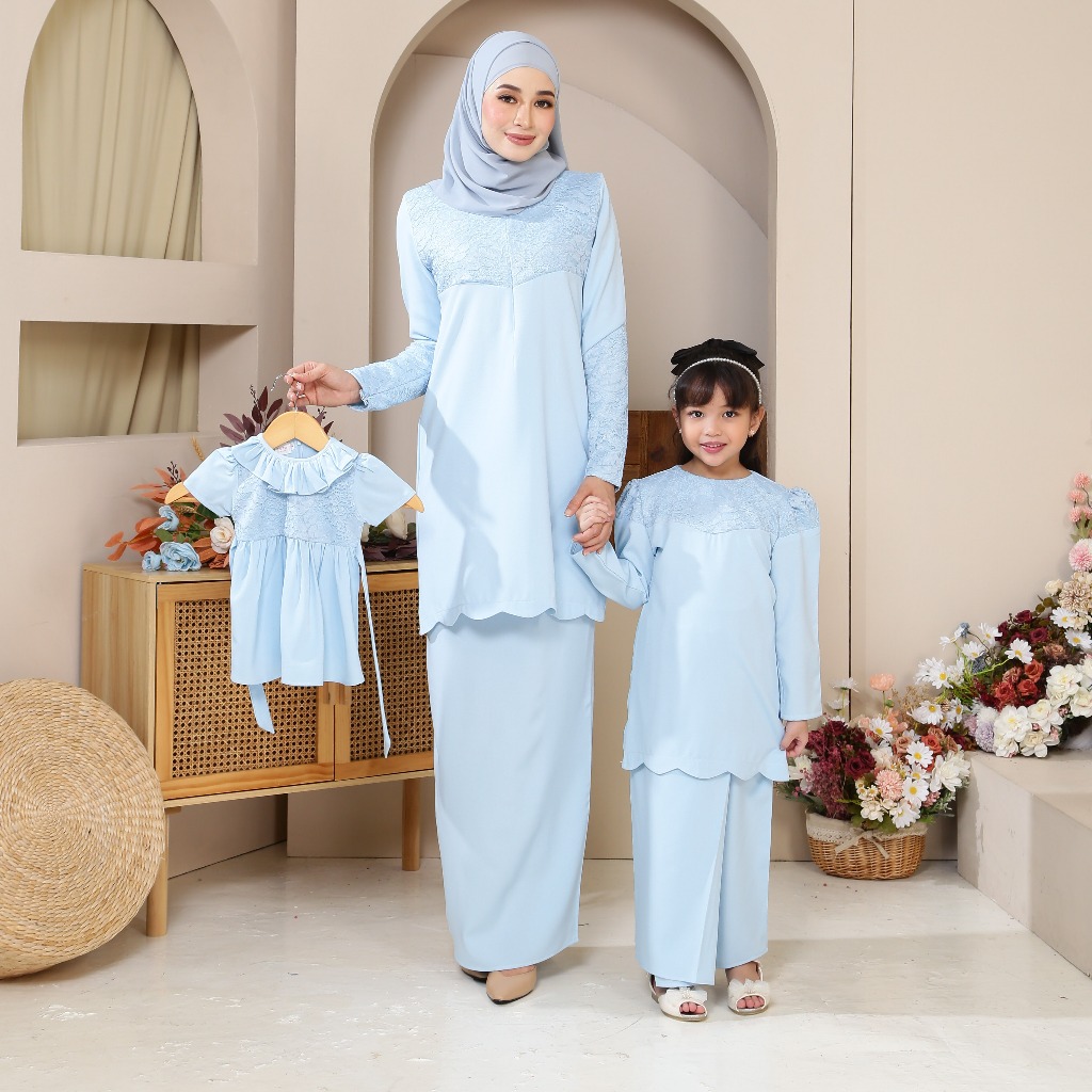 BAJU / DRESS/ KURUNG / MUSLIM / DEWASA Baju Kurung Melur Set Ibu Anak ...