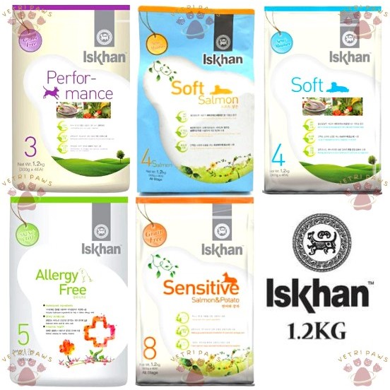 ISKHAN Dog Food 1.2kg (Performance, Soft Chicken, Soft Salmon, Allergy