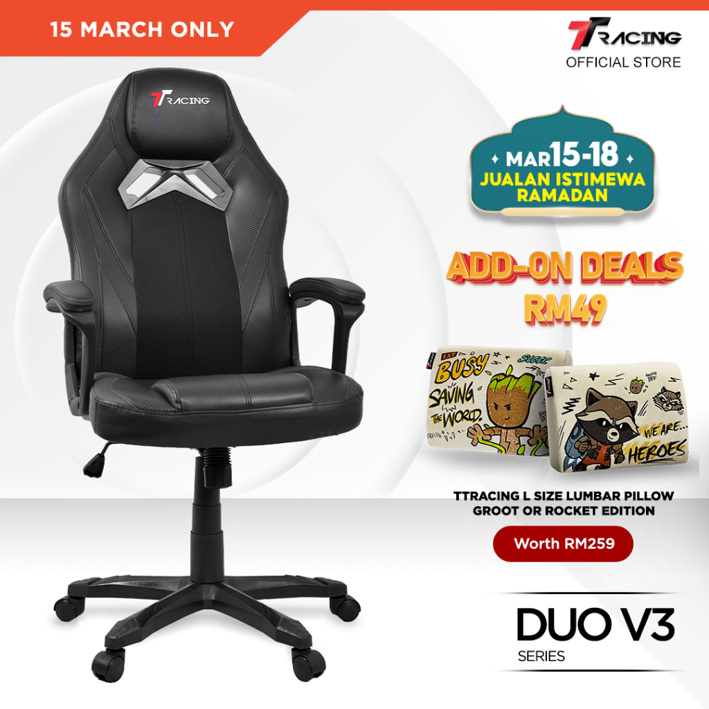 TTRacing Duo V3 Duo V4 Pro Gaming Chair Ergonomic Office Chair Kerusi Gaming Seat - 2 Years Official Warranty