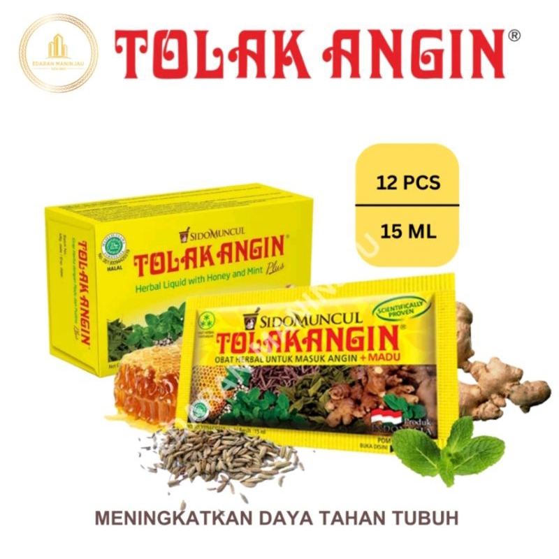 Tolak Angin Sirap Herba Dengan Madu Dan Pudina Plus 12s Shopee Malaysia 3050