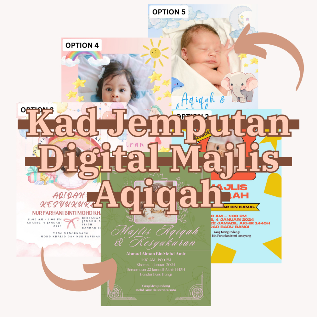 Template Kad Jemputan Digital Majlis Aqiqah dan Kesyukuran Bayi Lelaki ...