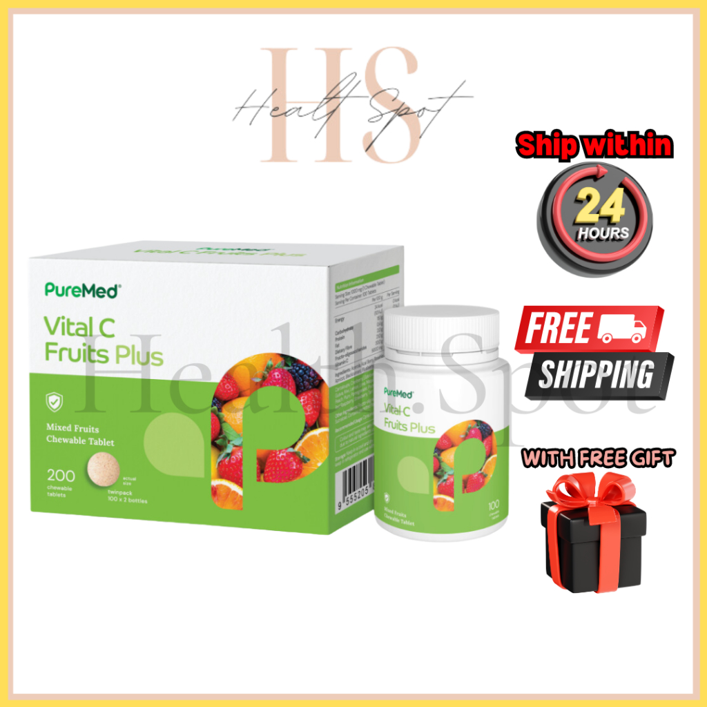 PureMed Vital C from 30 Natural Vitamin C-Rich Fruits 100's / 2X100's ...