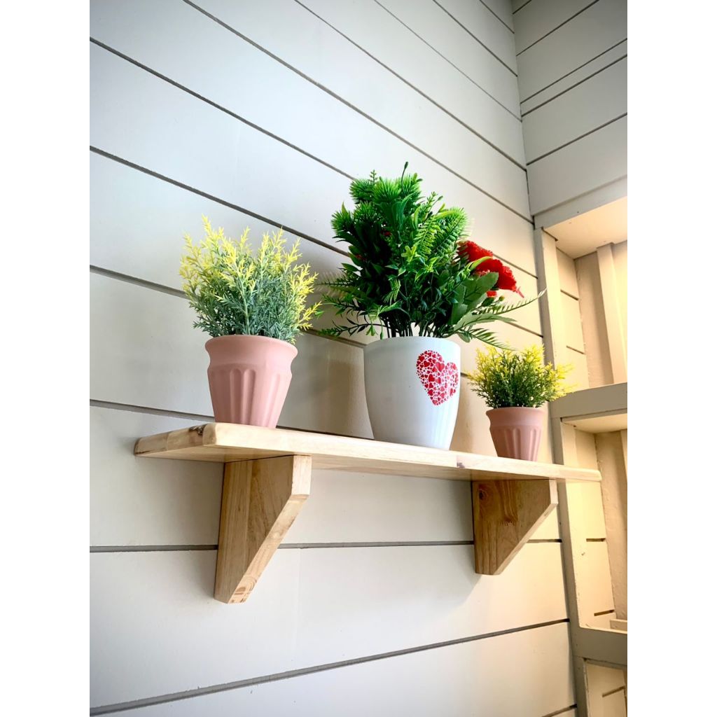 Wooden Wall Shelf ( Rak Buku Kayu ) | Shopee Malaysia