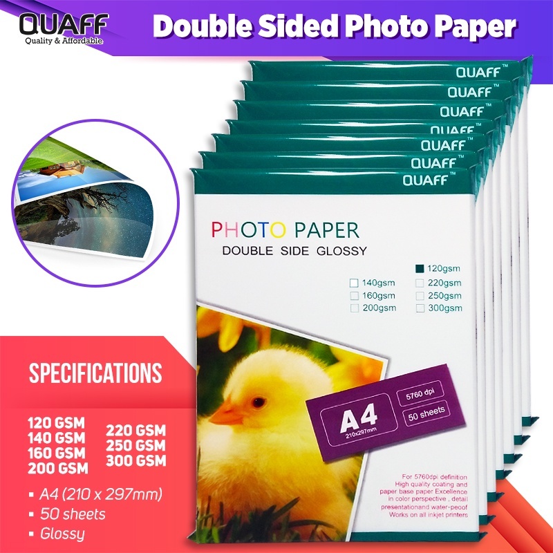 A4/A3 Size Double Sided Glossy Photo Paper (120- 300GSM)Waterproof ...