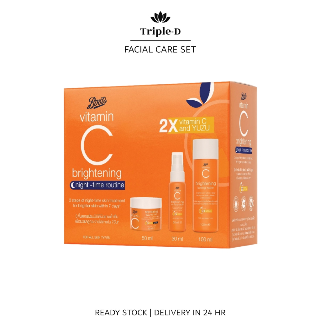 Boots Vitamin C Brightening Night Time Routine 3 In 1 Set Shopee Malaysia