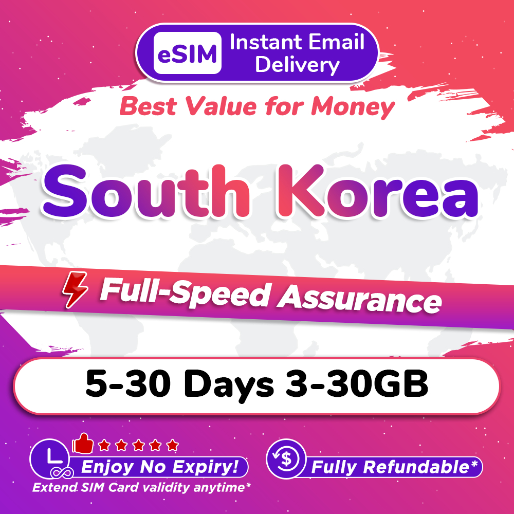 South Korea ESIM Pro 5-30Days 5-30GB | Instant 24h Email Delivery ...