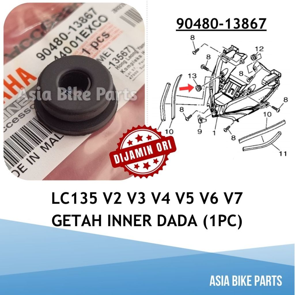 Yamaha Original LC135 V2 V3 V4 V5 V6 V7 Front Panel Grommet / Getah ...