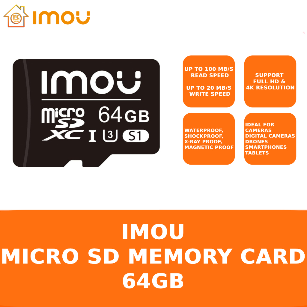 IMOU S1 series 64GB MicroSDXC SD Card for Camera / CCTV / Mobile Phone |  Shopee Malaysia