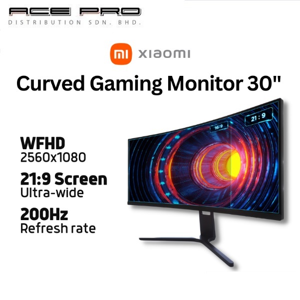 Xiaomi Redmi Curved Gaming Monitor 30" - RMMNT30HFCW 200HZ Refresh Rate ...