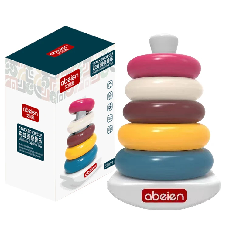 Rock-a-Stack Rainbow Tower Ring Baby Stacking Toys Montessori Toys Baby ...