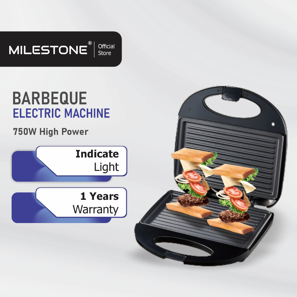 Milestone Multifunctional Barbeque Sandwich Maker Machine 750W Power ...