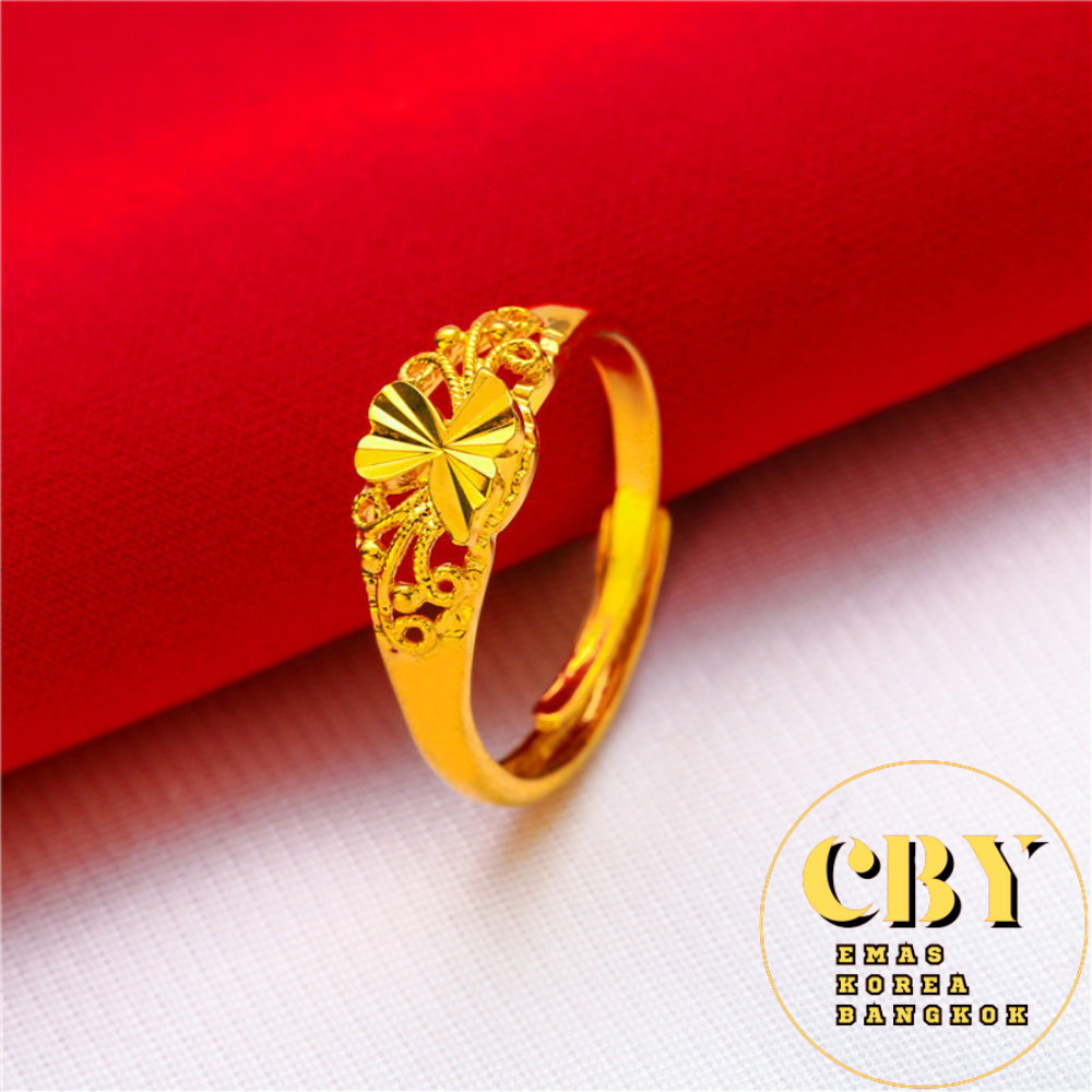 Cincin Emas Bangkok Dewasa Cincin Perempuan 916 melaraskan Ring GOLD ...