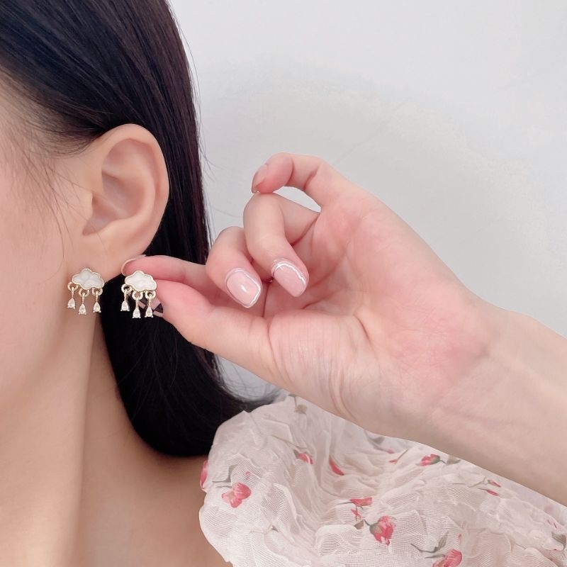 (Ear Clips) Cloud Raindrop Mini Fresh Chic Accessories | Shopee Malaysia