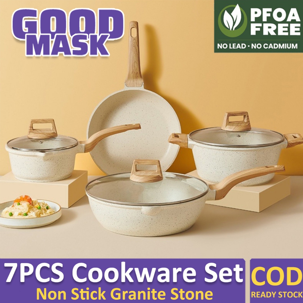 CAROTE Same Style 7PCS Non Stick Pot Cookware Set Periuk Batu ...